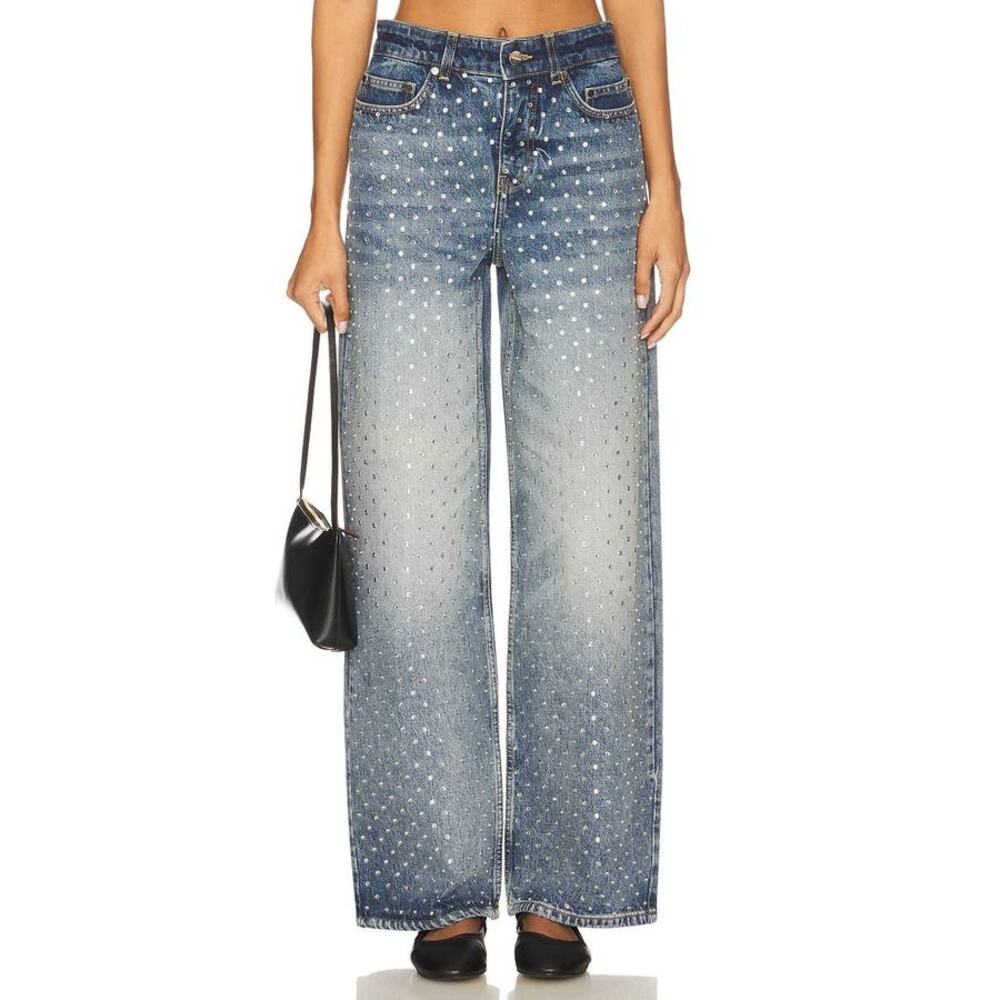 Monse Denim Runway Jeans with Crystal Studs 6 $790